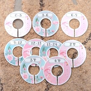 Flamingo Tropical Baby Toddler Closet Sizing Organizers Size 0-4T